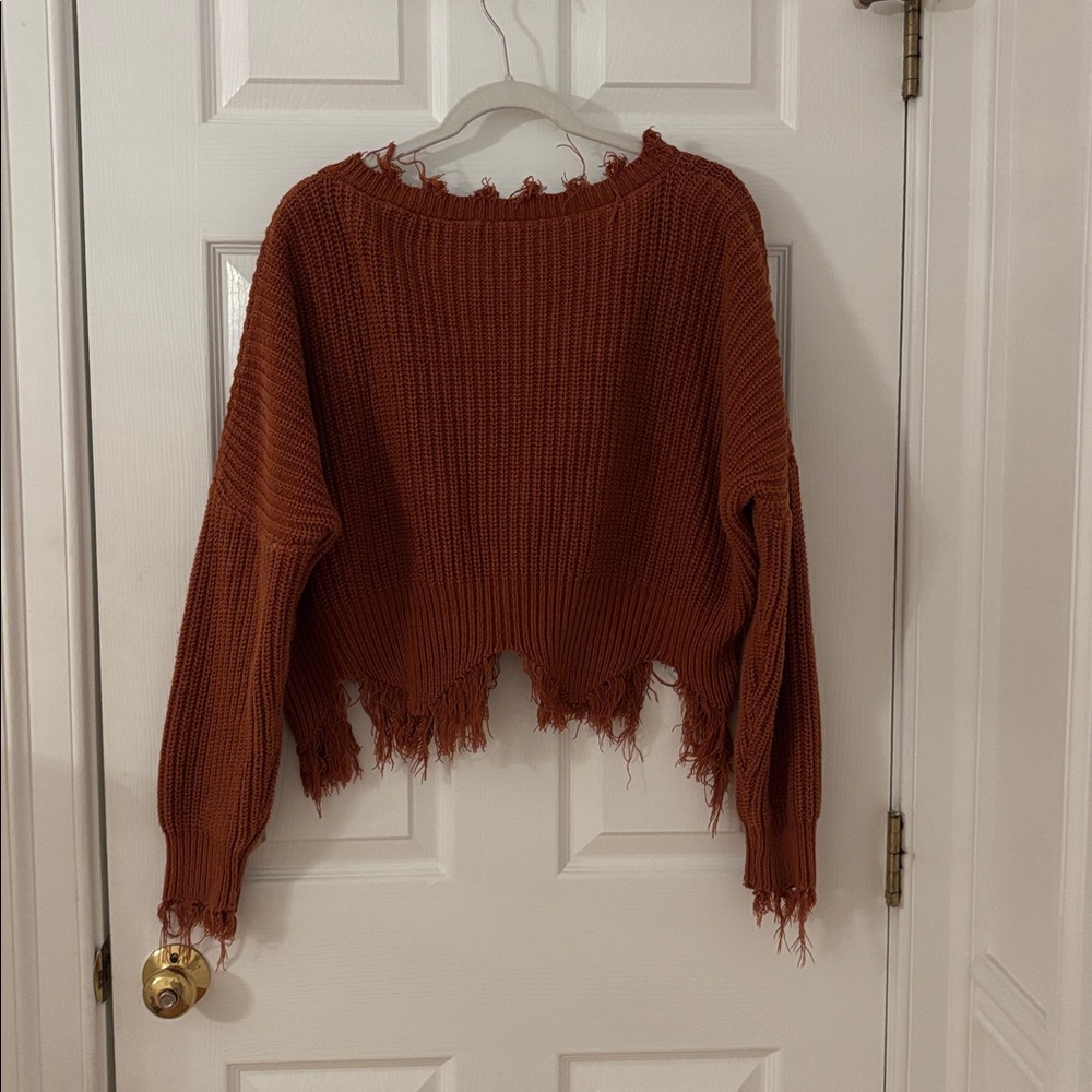 Distressed Rust Sweater - Picture 2 of 2